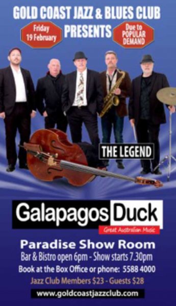 GOLD COAST JAZZ AND BLUES – GALAPAGOS DUCK