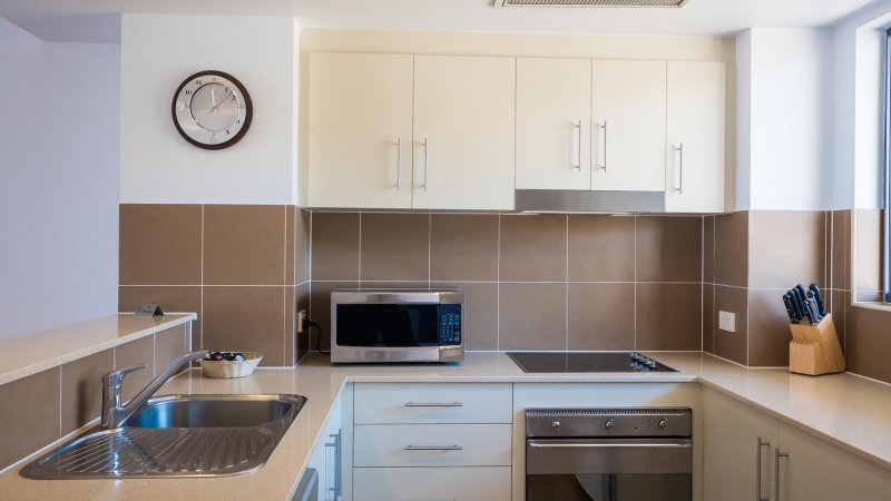 swell resort accommodation kitchen