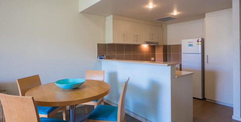 swell resort accommodation dining kitchen